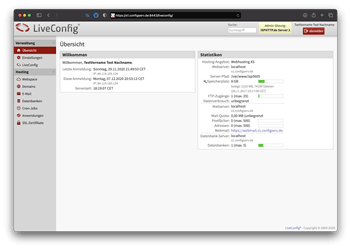 LiveConfig Endkunden Ansicht
