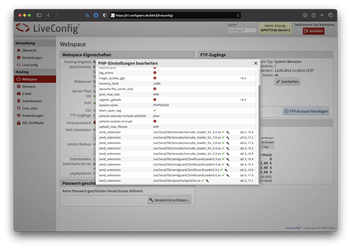 LiveConfig Endkunden Ansicht