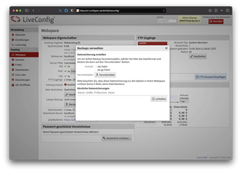 LiveConfig Endkunden Ansicht