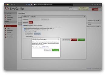 LiveConfig Endkunden Ansicht