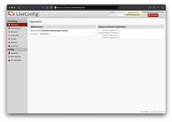 LiveConfig Reseller Ansicht