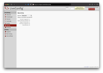 LiveConfig Reseller Ansicht